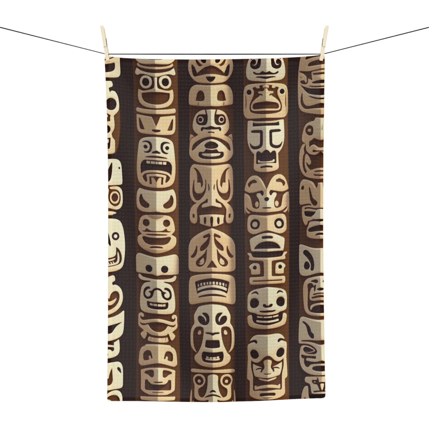 Microfiber Coffee/Tea Towel — Forgotten World Tiki Totems
