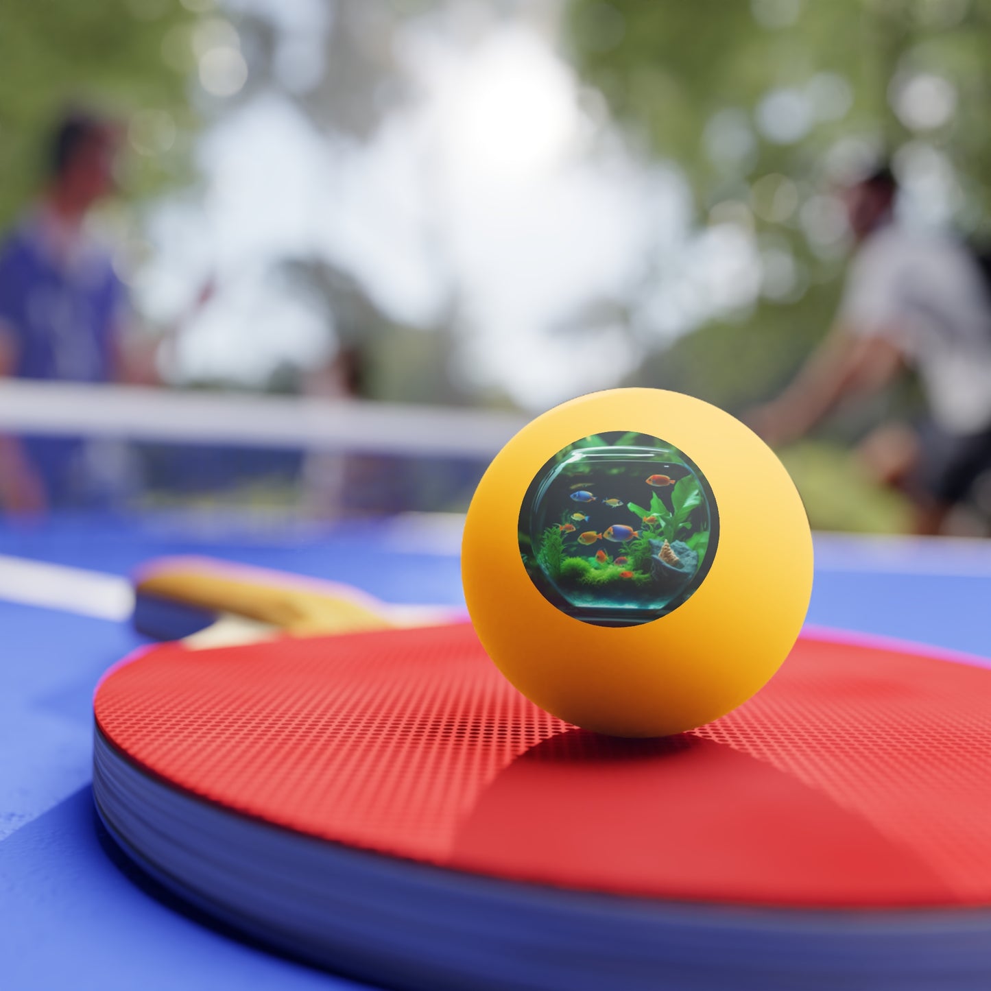 Tropical Paradise Ping Pong Balls - 6 Pack with Tropical Fish Bowl/Orange