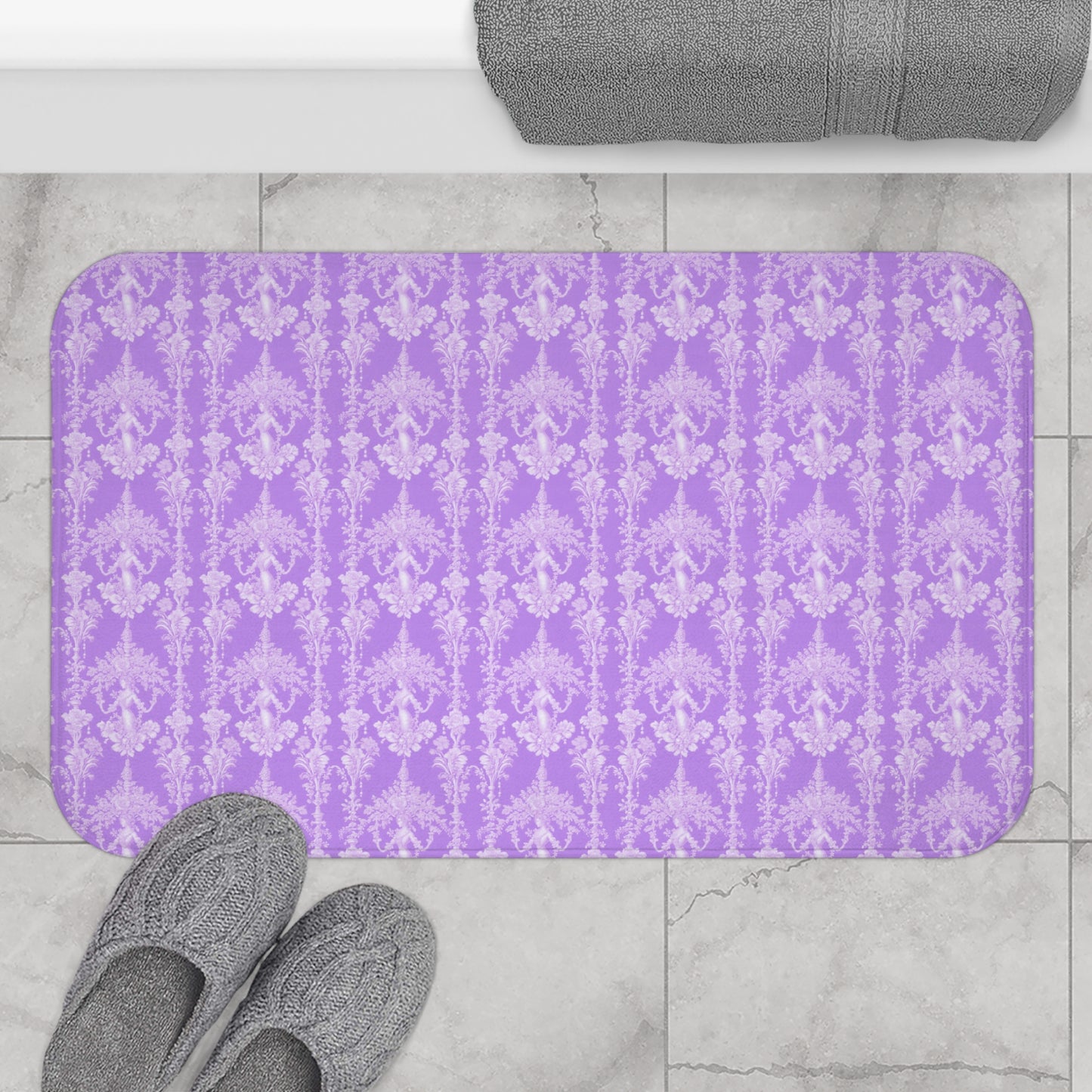 Pearl Lady Pearl/Lavender Bath Mat, 2 Sizes - Tropical Vibes for Home Decor
