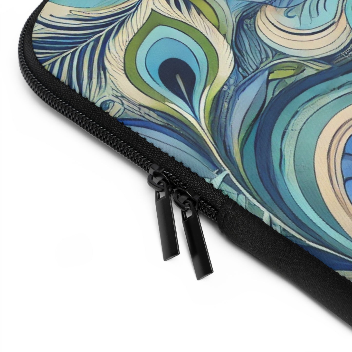 Tropical Laptop Sleeve, 5 Sizes - Perfect for Beach Lovers & Students / Feather Currents Blue