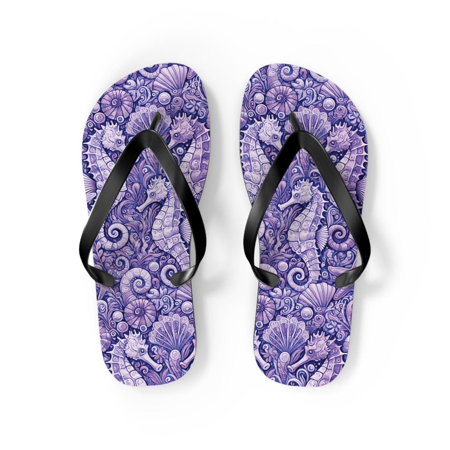 Flip Flops - Seahorses/Amethyst
