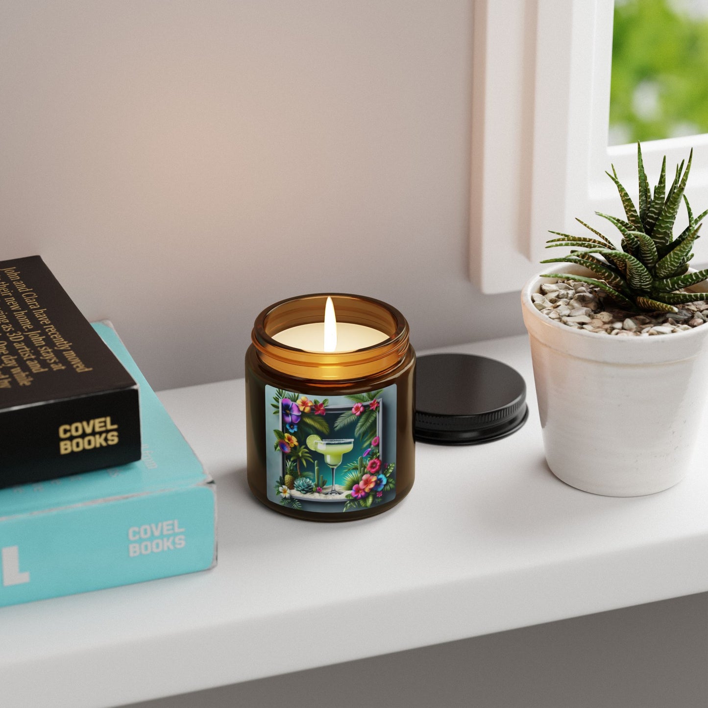 Soy Candle in Amber Jar - Multi-Size / Tropical Margarita