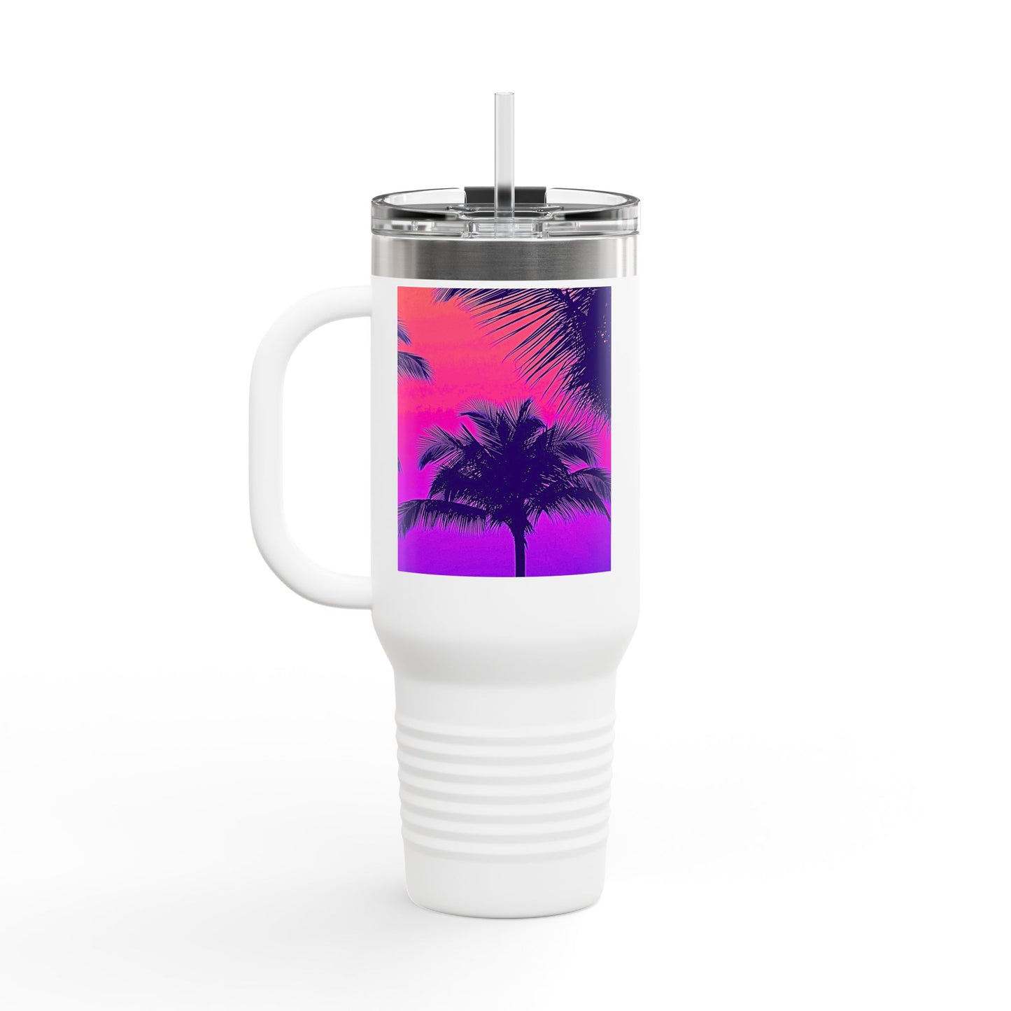 Insulated Travel Mug, 40oz / Palm Glow Pop - Perfect for Outdoor Adventures