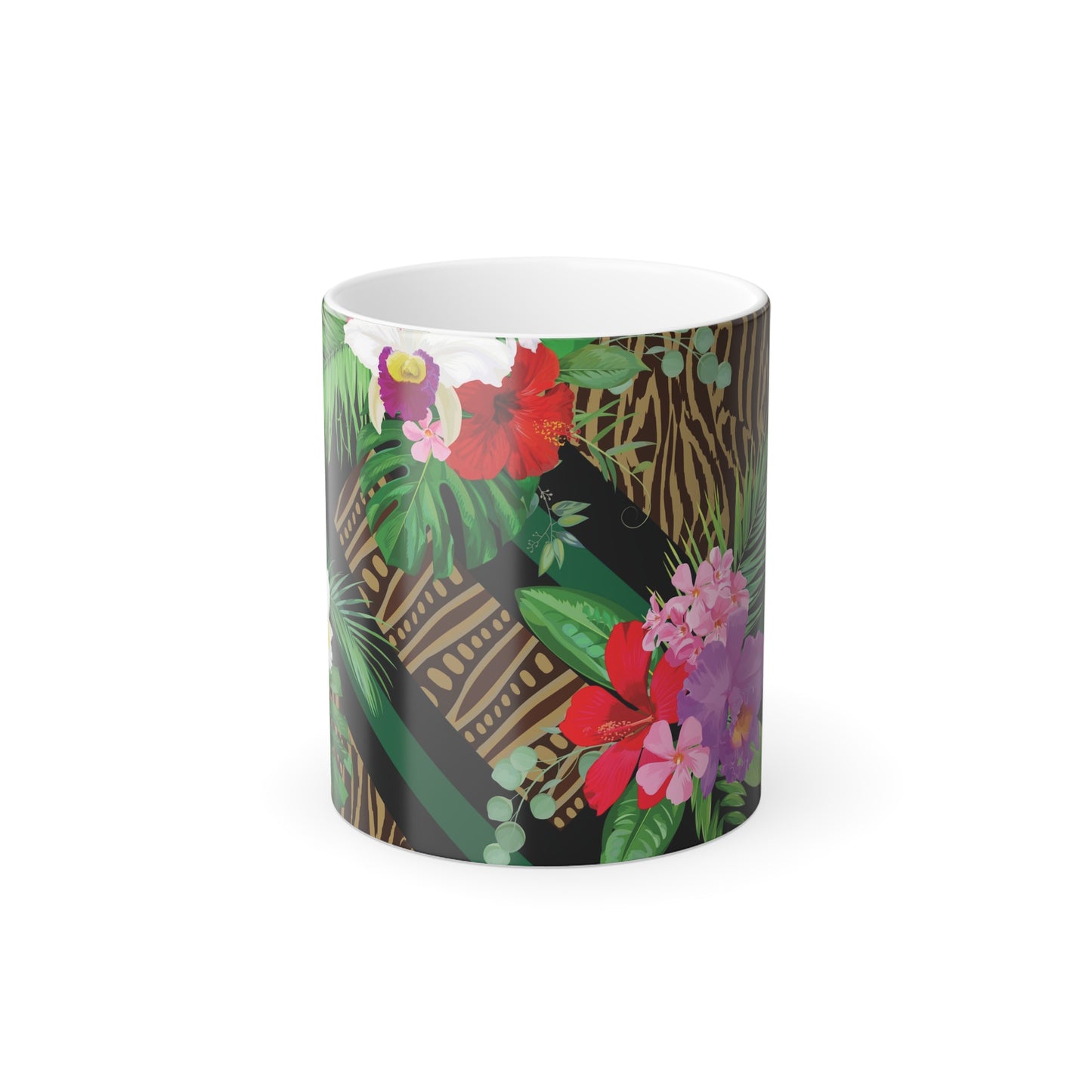 Color Morphing Mug, 11oz, Tiki Orchids