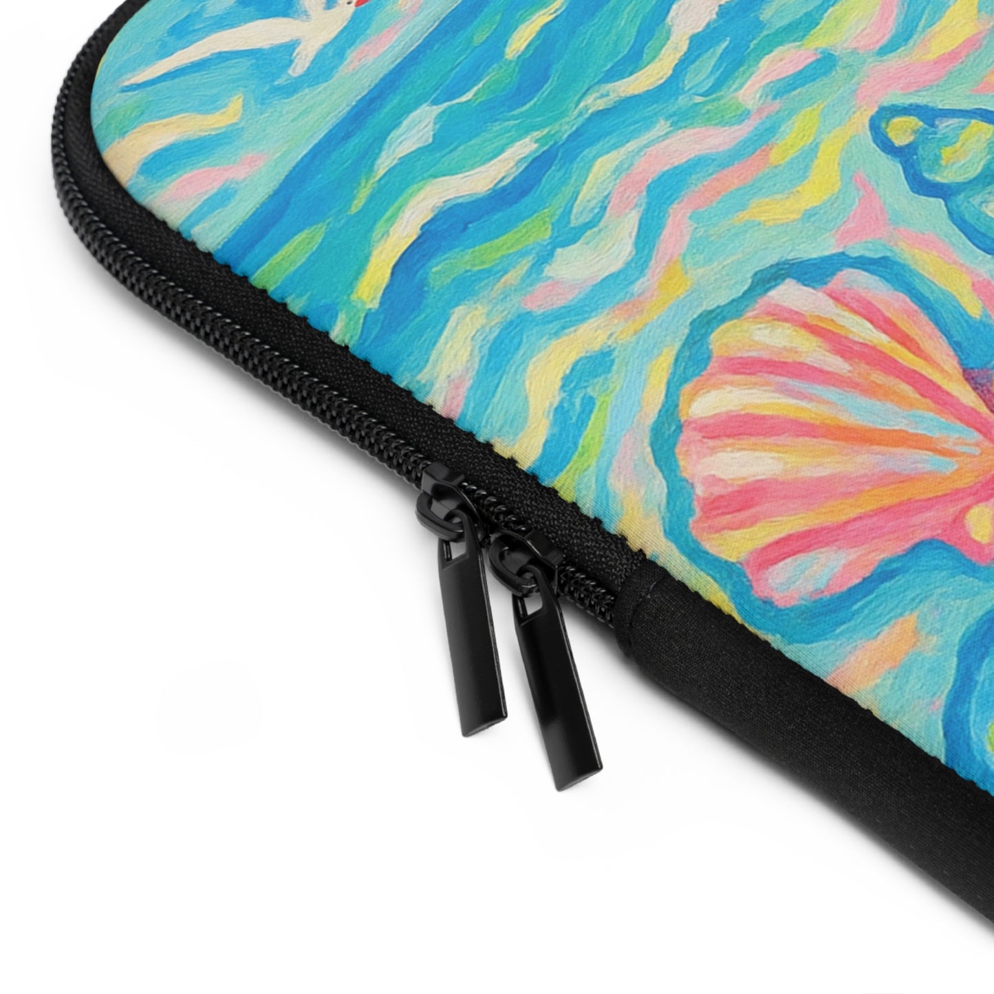 Tropical Laptop Sleeve, 5 Sizes - Perfect for Ocean Lovers & Students / Glow Seashells