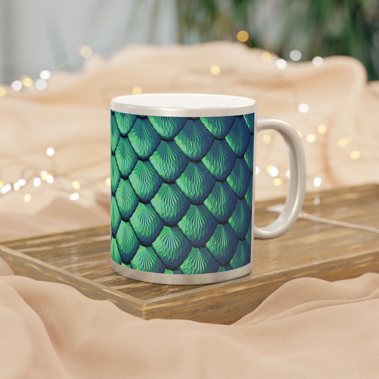 Tropical Metallic Mug, Gold or Silver - Pretty Mermaid Tail