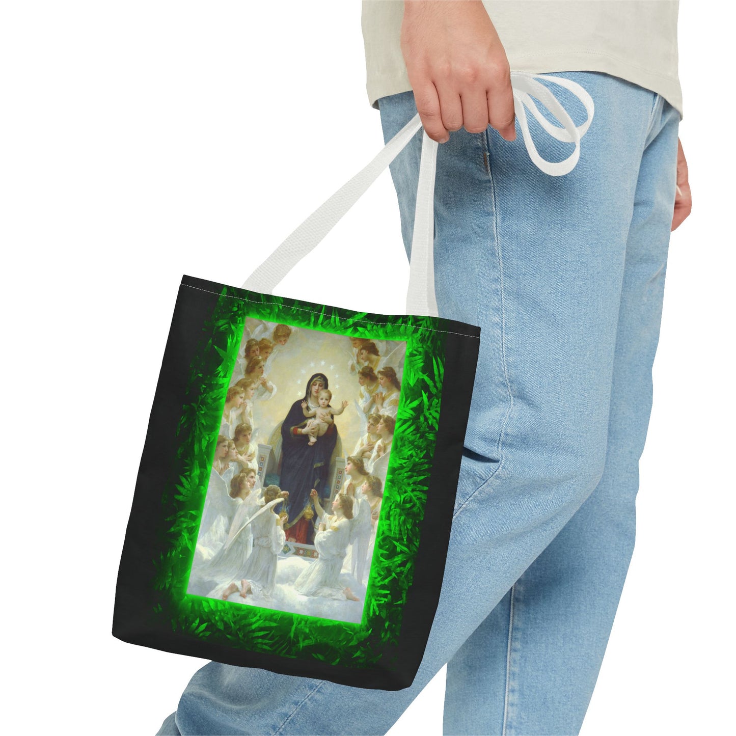 Religious Mary With the Angels Tropical Tote Bag - 3 Sizes