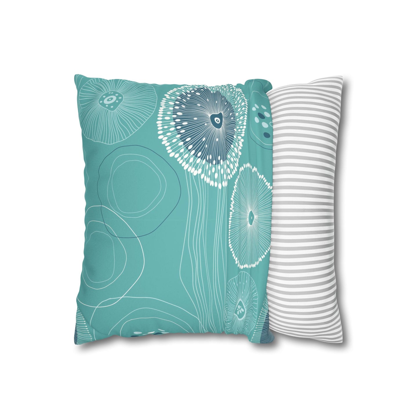 Faux Suede Square Pillowcase - Plankton Drift Teal