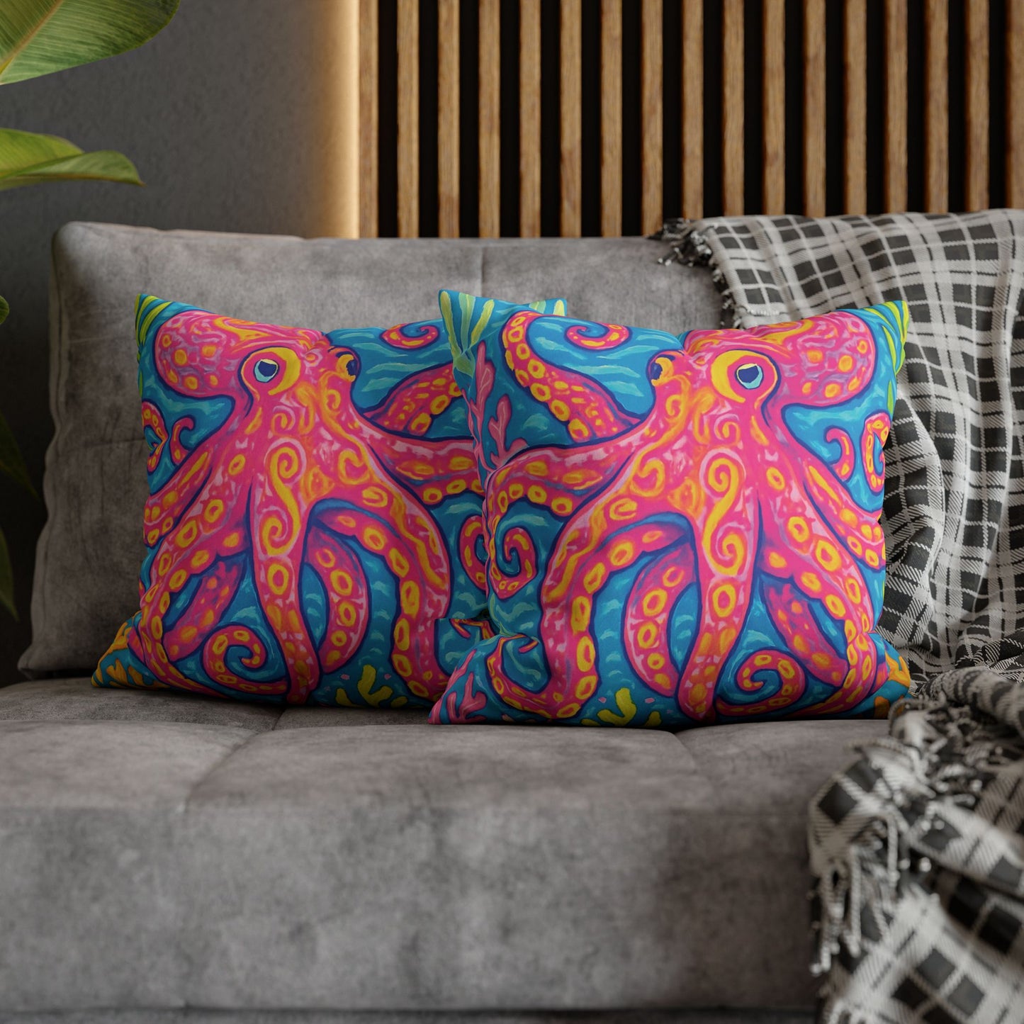 Faux Suede Square Pillowcase - Kraken Joe