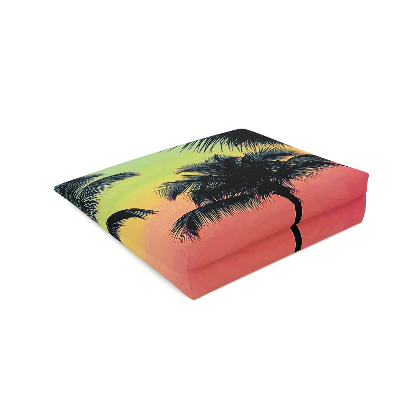 Tropical Cotton Cosmetic Bag, Makeup Pouch, 5 Sizes / Palm Glow, Sangria