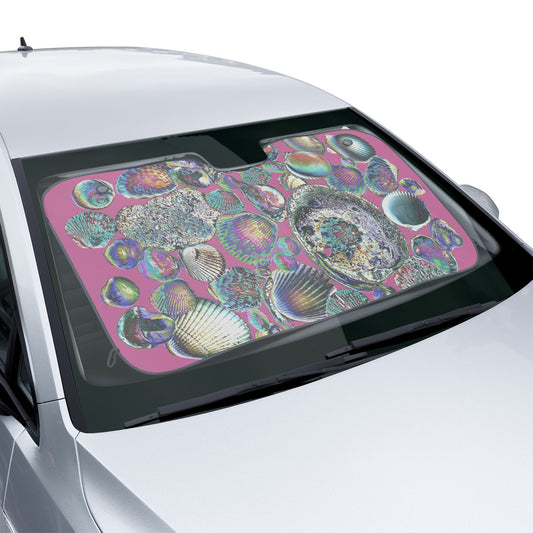 Coastal Car Sun Shades / Heatwave Seashell Collection, Light Pink