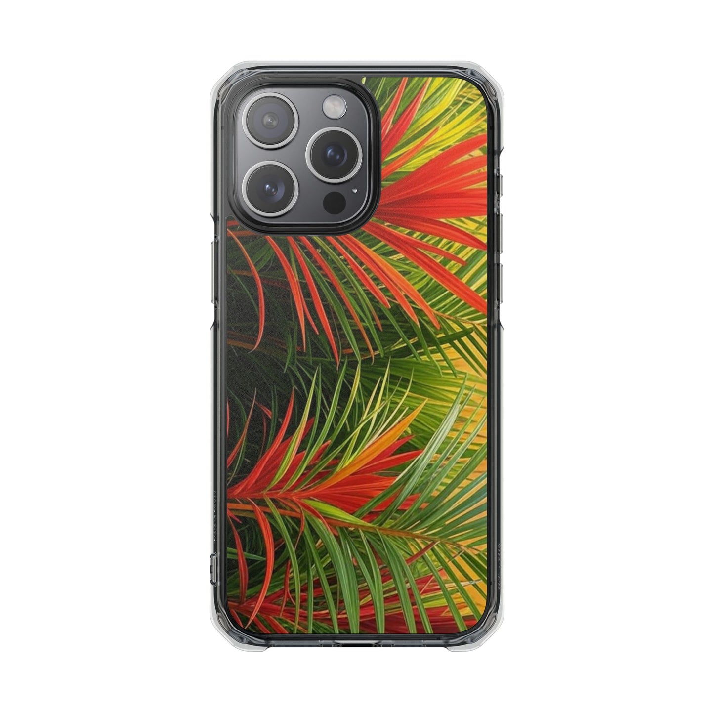 Red Flame Palm Magnetic Clear Phone Case, Many Models