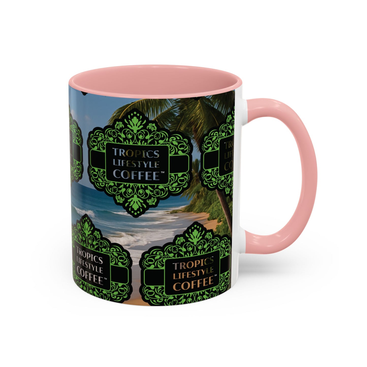 Accent Coffee Mug (11, 15oz), 8 Colors - Tropics Lifestyle Coffee, Meet You There