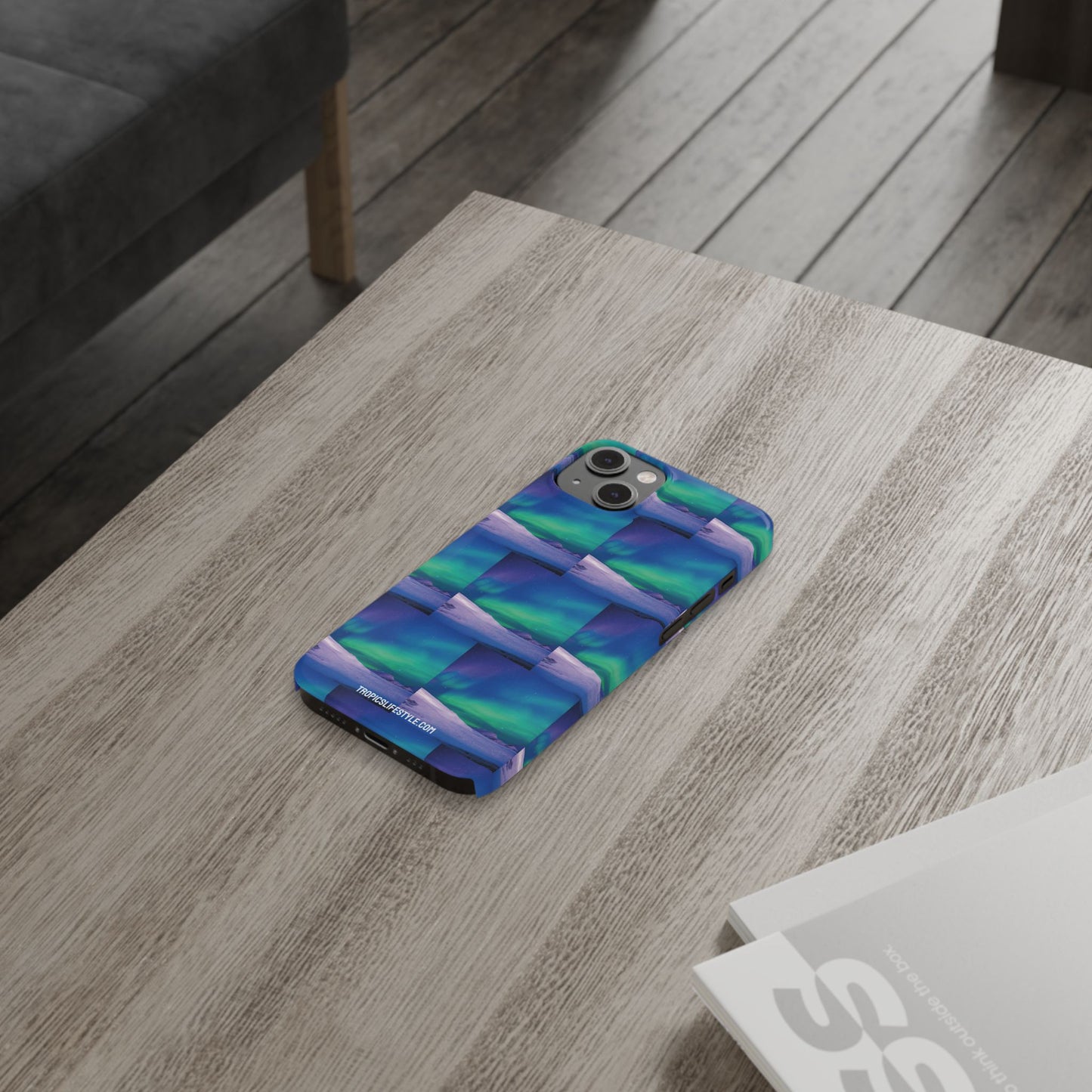 Slim Phone Cases - Cold Ocean Lights, Peacock