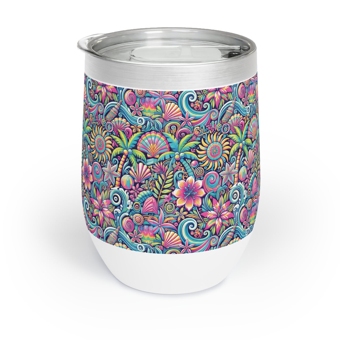 Chill Wine Tumbler with Happy Tropics