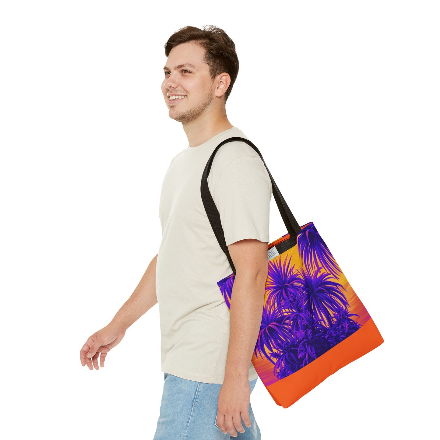 Tiny Palm Island Pop/Orange Tote Bag - 3 Sizes