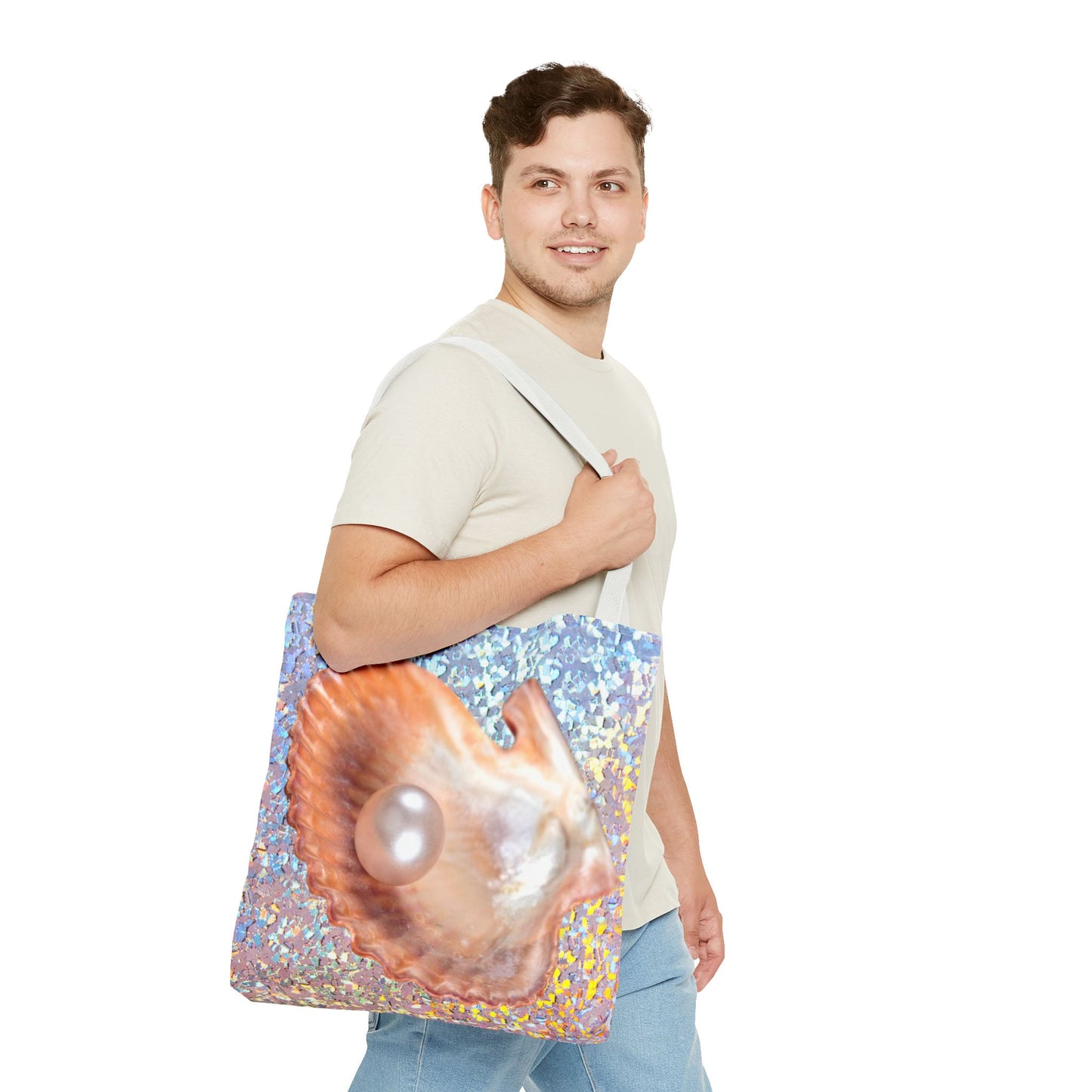 Disco Peach Pearl & Shell Tote Bag - 3 Sizes