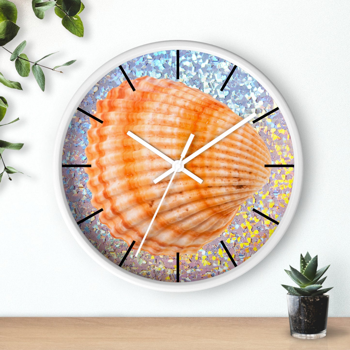 Wall Clock, Disco Orange Scallop, Hands/Base Variants