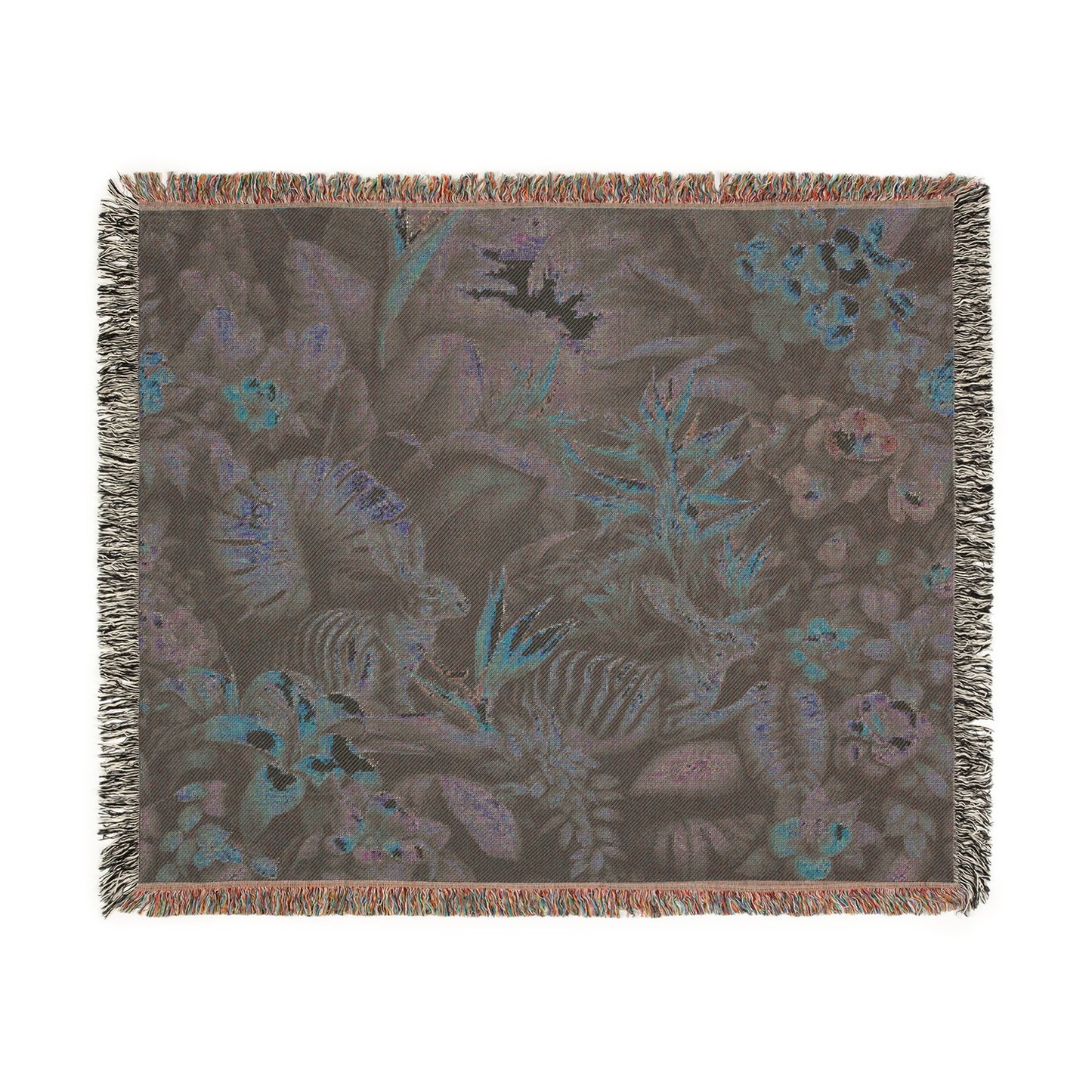 Woven Blanket, 3 Sizes - Tropical Home Decor / Rainforest Sumatran Rabbit Outing
