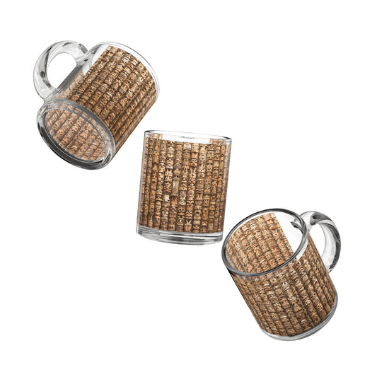 Tropical Glass Mug - 10oz Coffee Cup / Ancient Tiki Totems