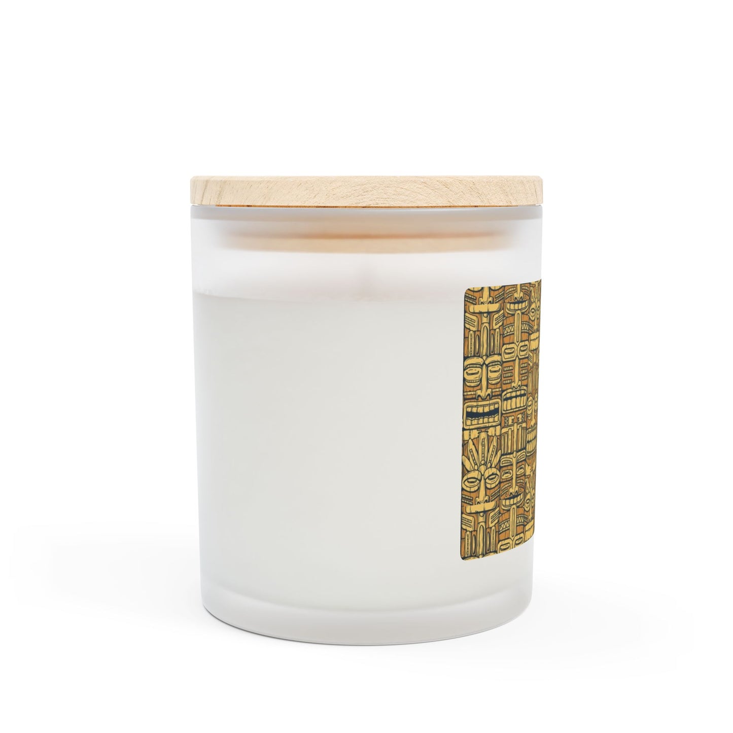 Frosted Glass Candle, 11oz, Old Tiki Totems