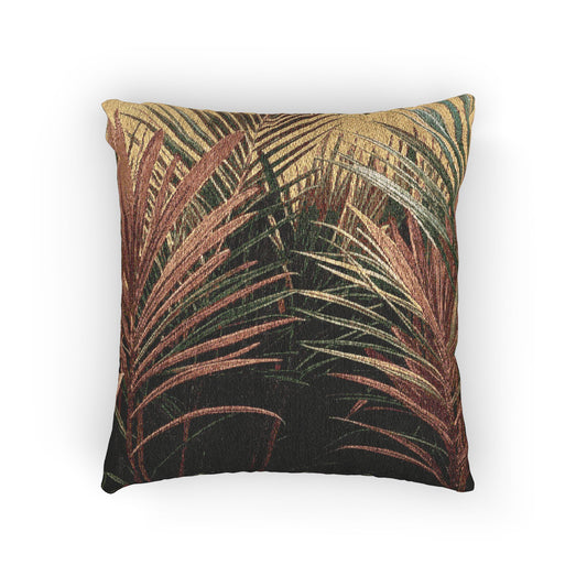 Woven Pillow, 17"W x 18"L - Red Flame Palms