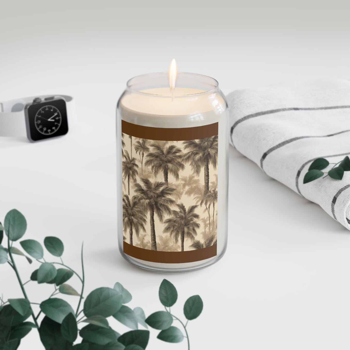 Scented Candle, 13.75oz - Lisa's Fluffy Palms, brown