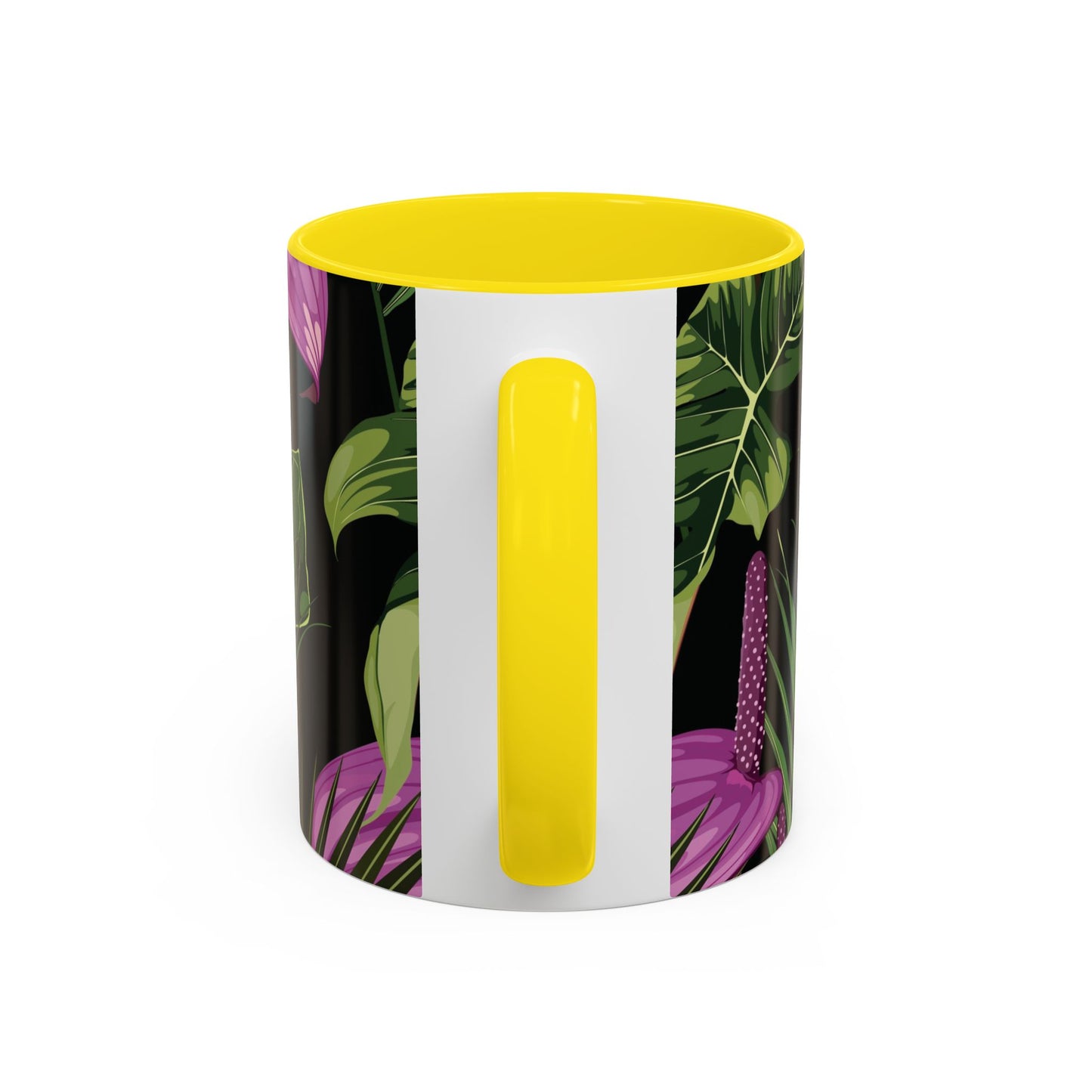 Accent Coffee Mug - Fun Tropical Drinkware for Flower Vibes /Anthurium and Palm