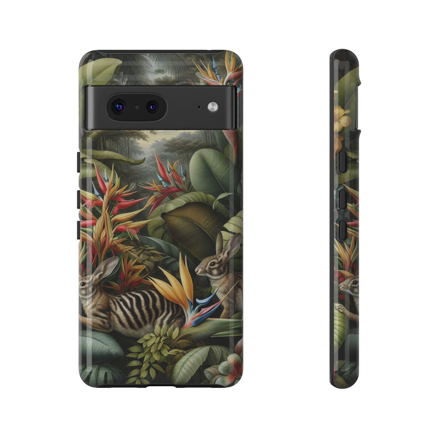 Rainforest Rabbit Outing Phone Case - Tough Cases with Summer Vibe
