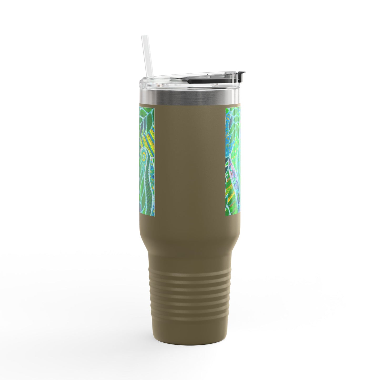 Amazon Whimsy/Green Insulated Travel Mug - 40oz - Perfect for Outdoor Adventures