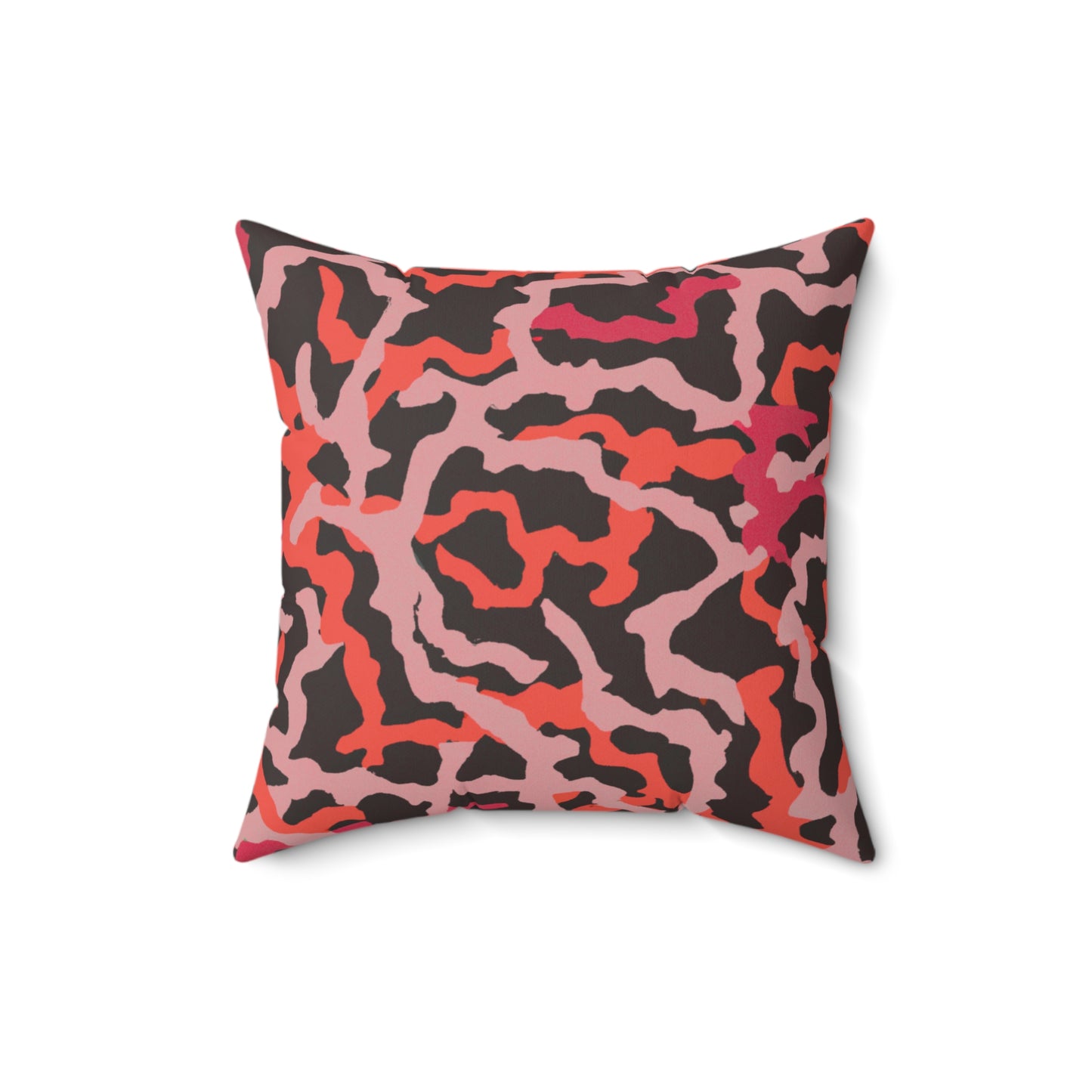 Decorative Pillow - Accent Cushion, 4 Sizes / Coral Threads, Red