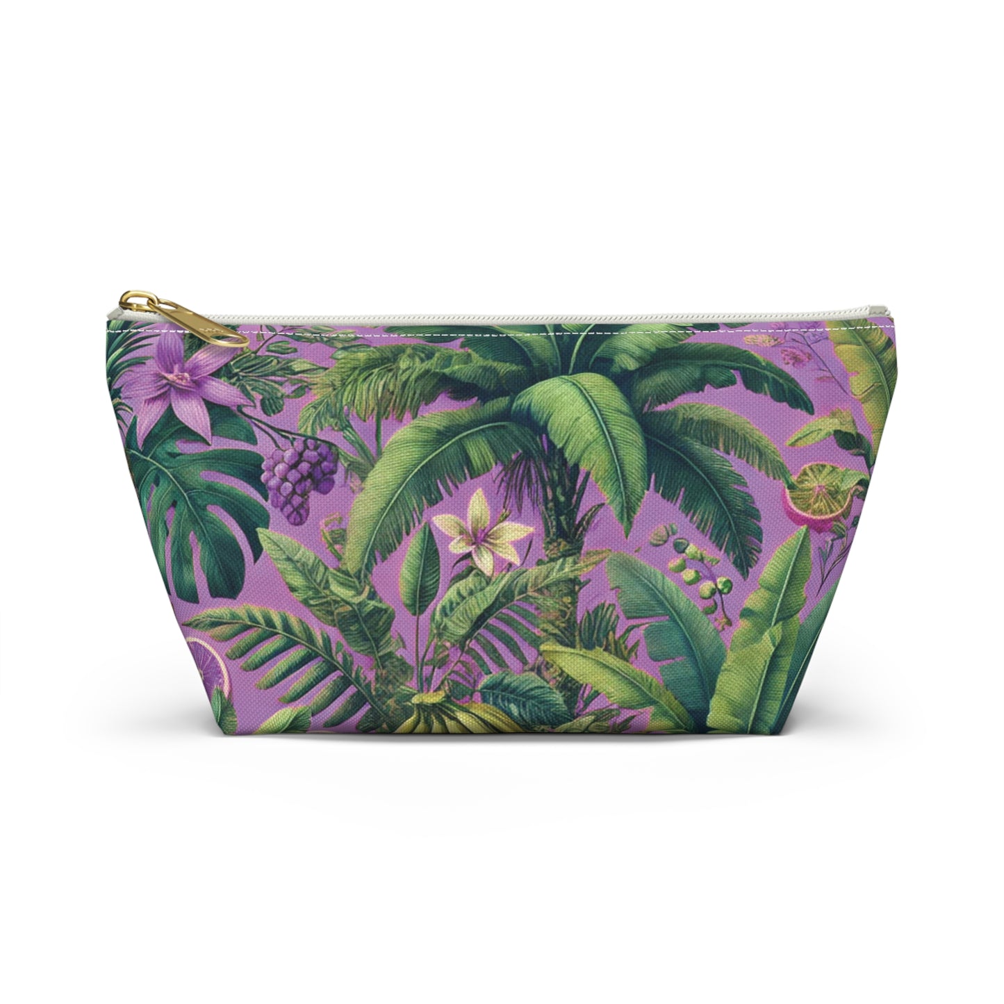 Tropical Accessory Pouch, 2 sizes | Makeup Bag | Perfect for Travel & Everyday Use / More Tropical Fruit, Deep Lilac
