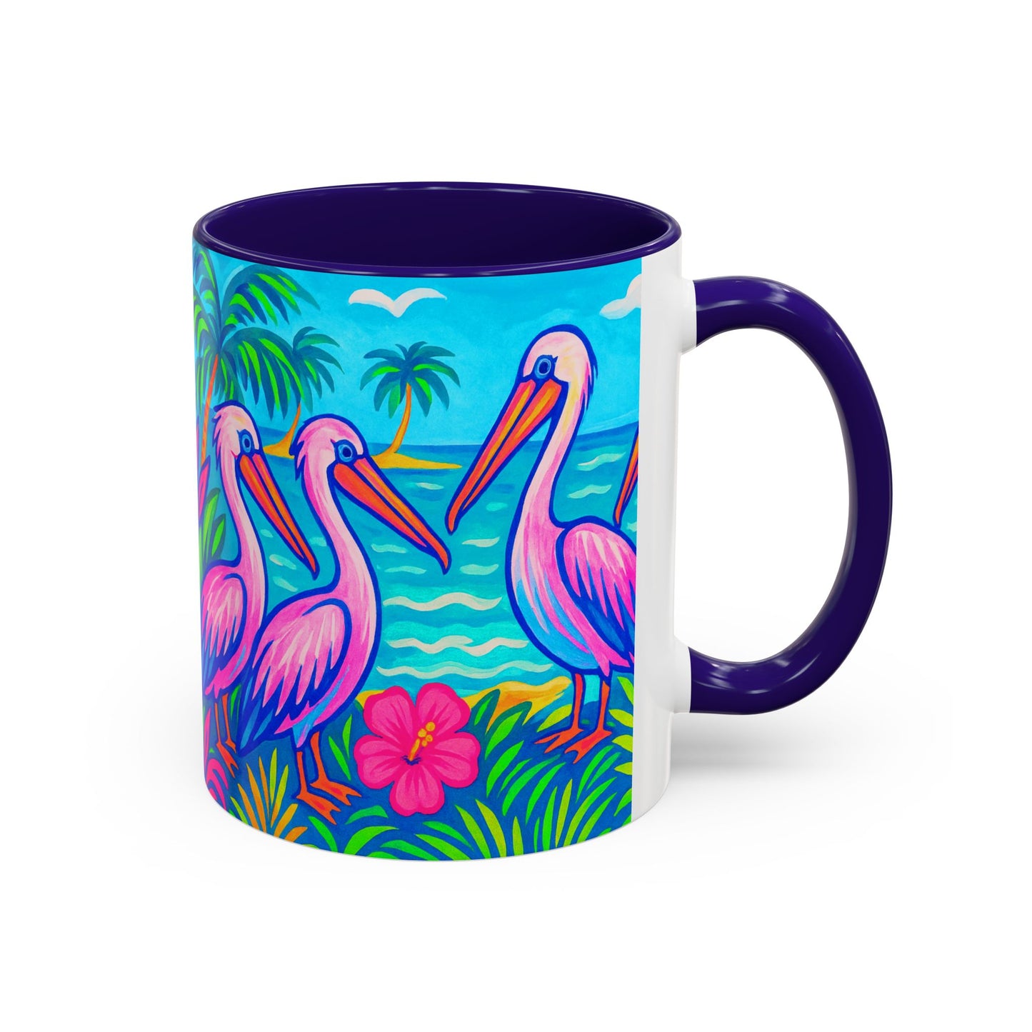 Accent Color Coffee Mug, Many Colors - 11oz & 15oz / Pelican Party