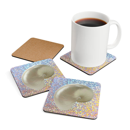 Coaster Set - Disco White Nautilus