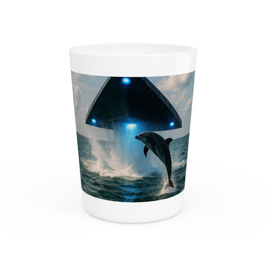 Shot Glass - UFO and Dolphin