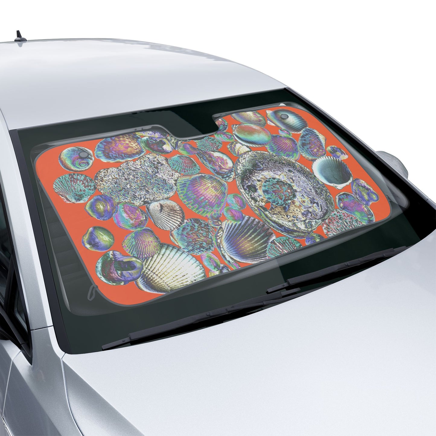 Coastal Car Sun Shades / Heatwave Seashell Collection, Orange