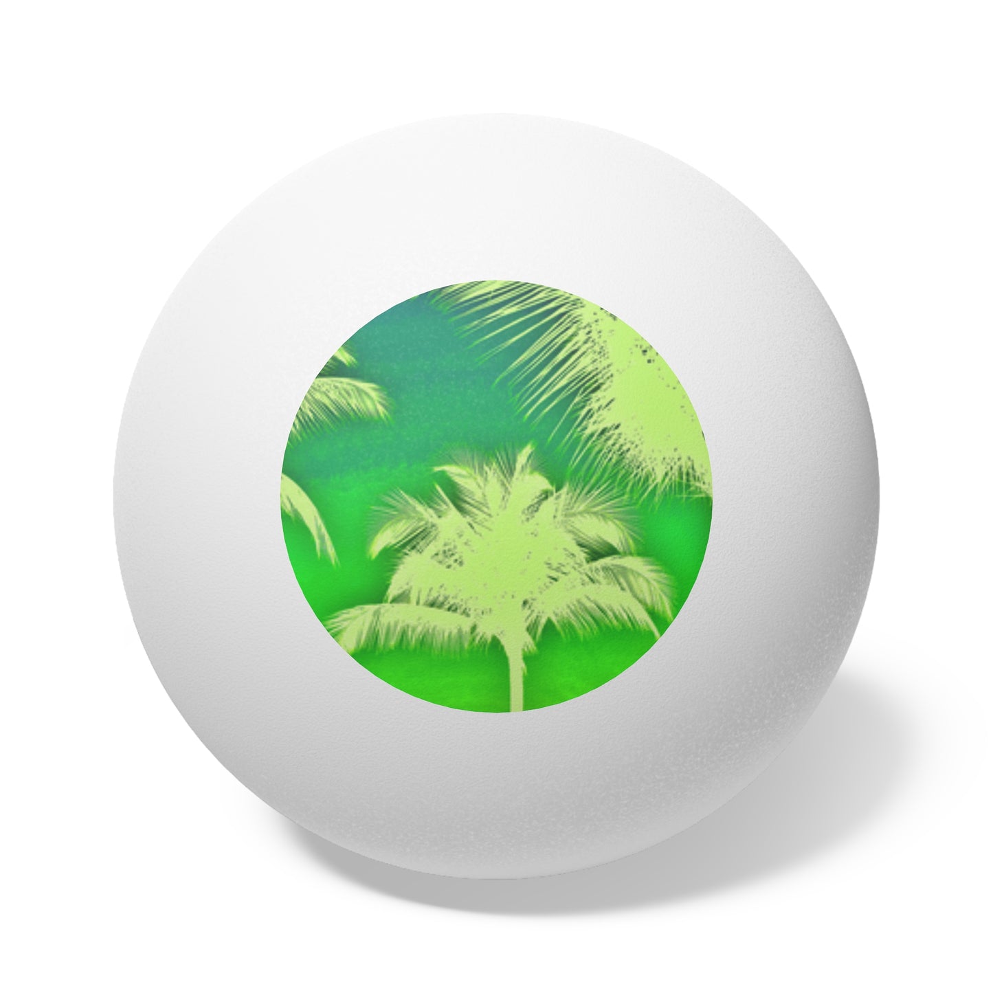 Tropical Paradise Ping Pong Balls - 6 Pack with Palm Glow Green