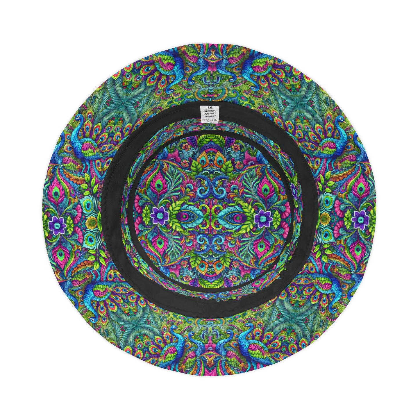 Tropical Polyester Bucket Hat, 2 Sizes - Peacock Prism