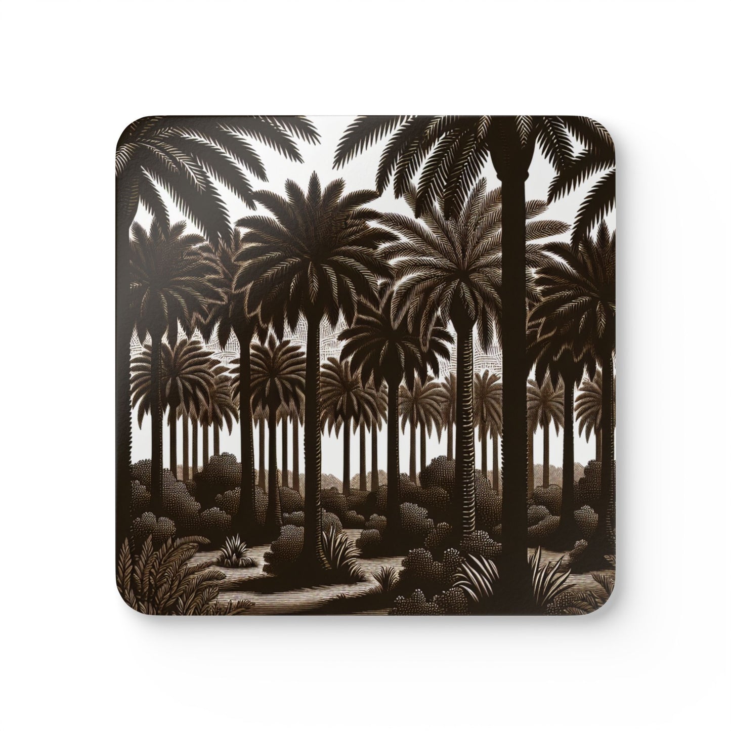 Coaster Set - Woodcut Palm Grove