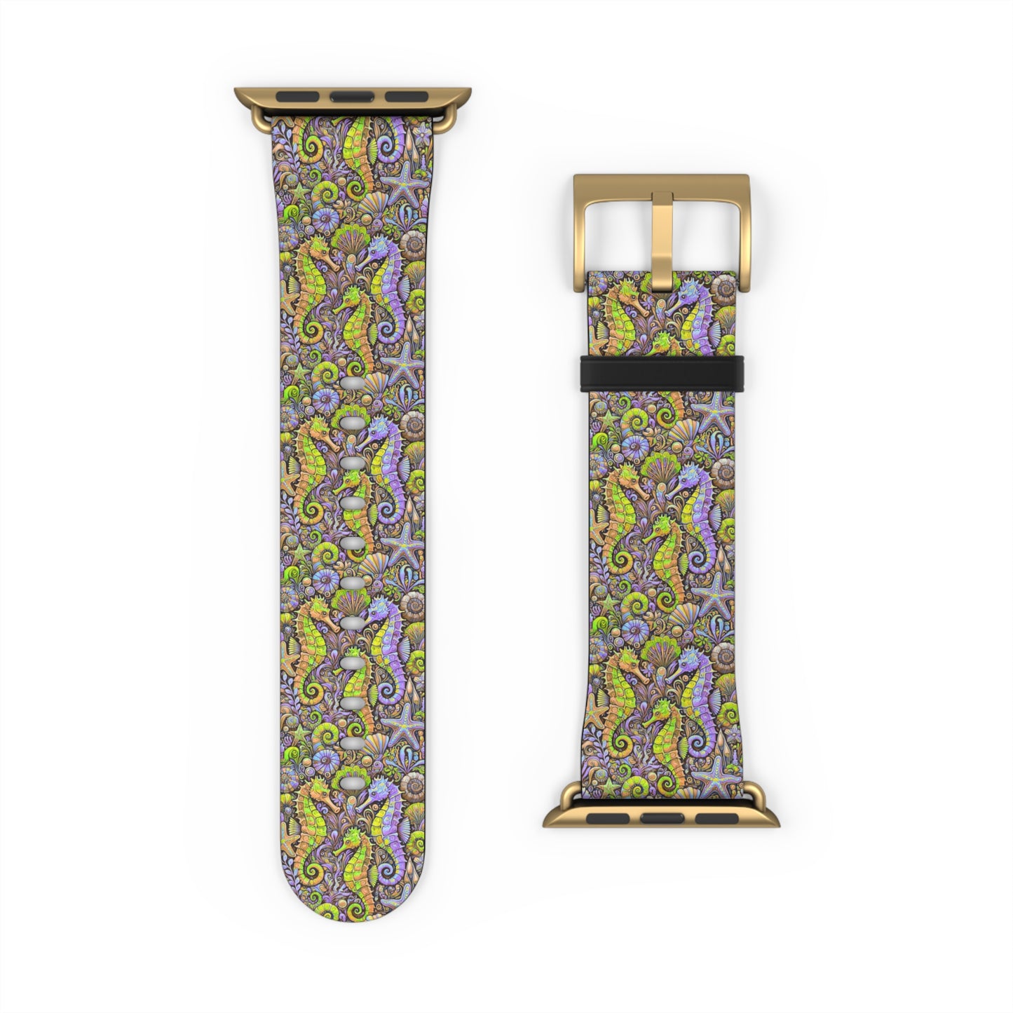 Apple Watch Band - Tropical Seahorse Trio, Yellow/Purple