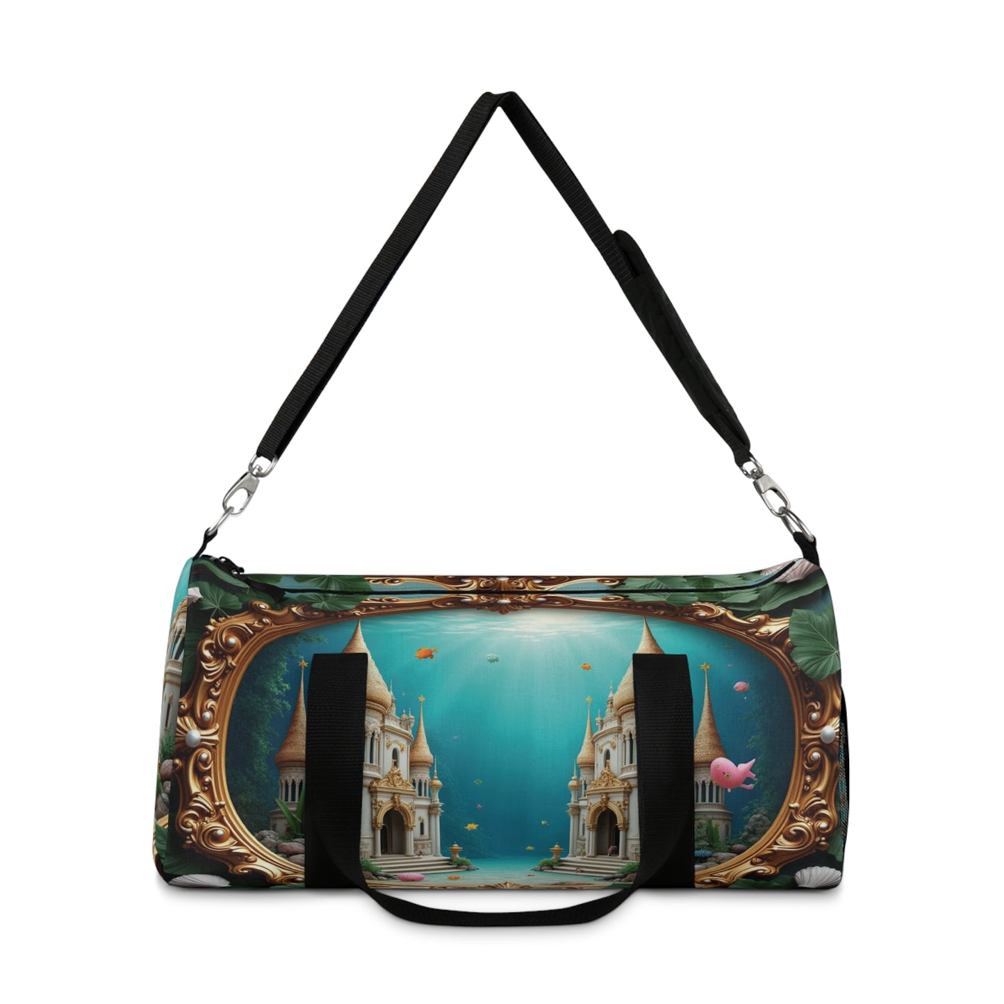 Tropical Rainforest Duffel Bag - Perfect for Travel and Gym / Framed Mermaid Palace, Libyan Sea