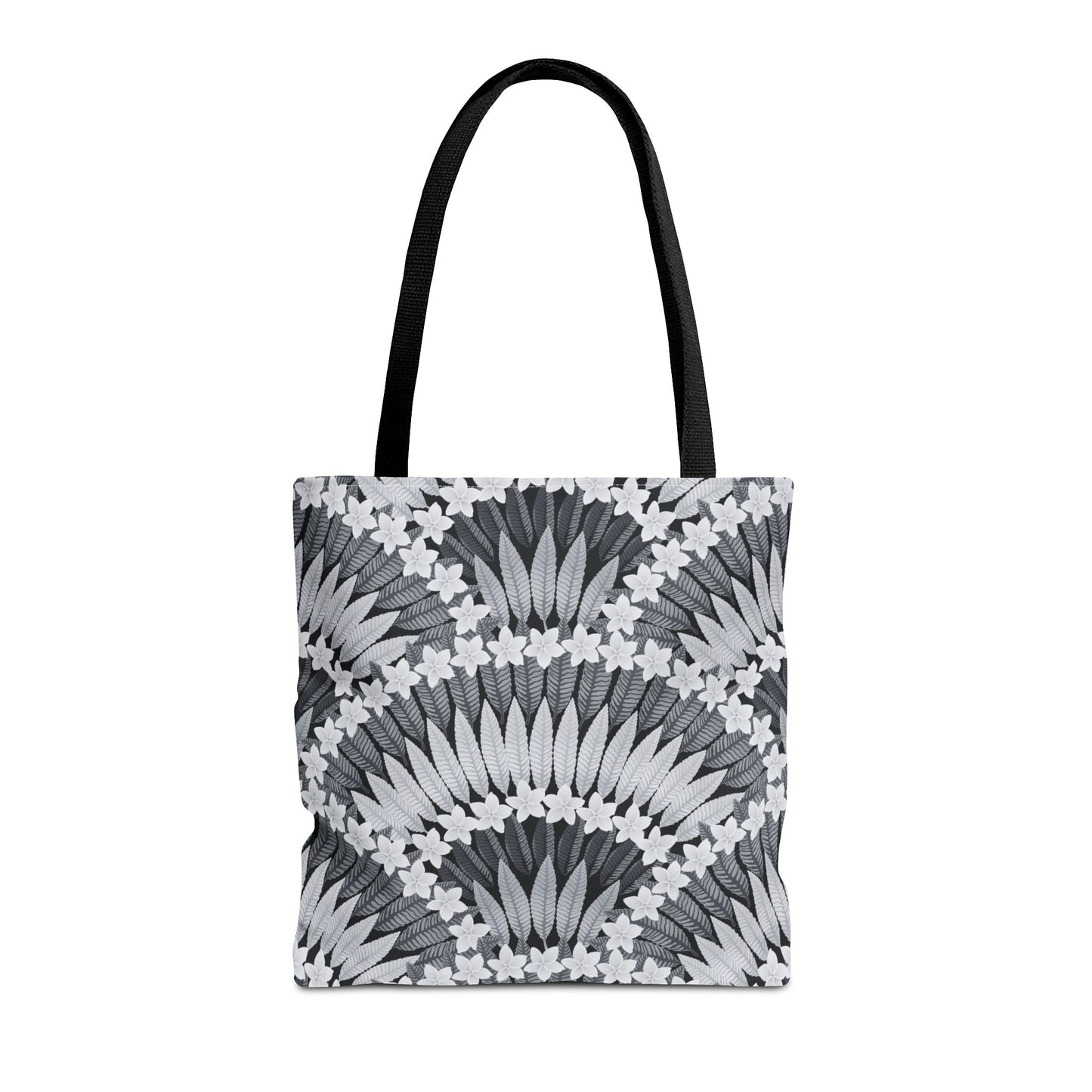 Plumeria and Palms BlackTote Bag - 3 Sizes