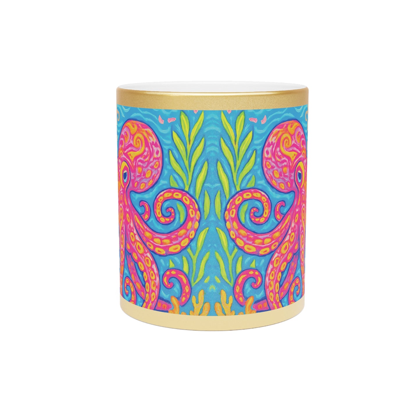 Tropical Metallic Mug, Gold or Silver - Kraken Joe