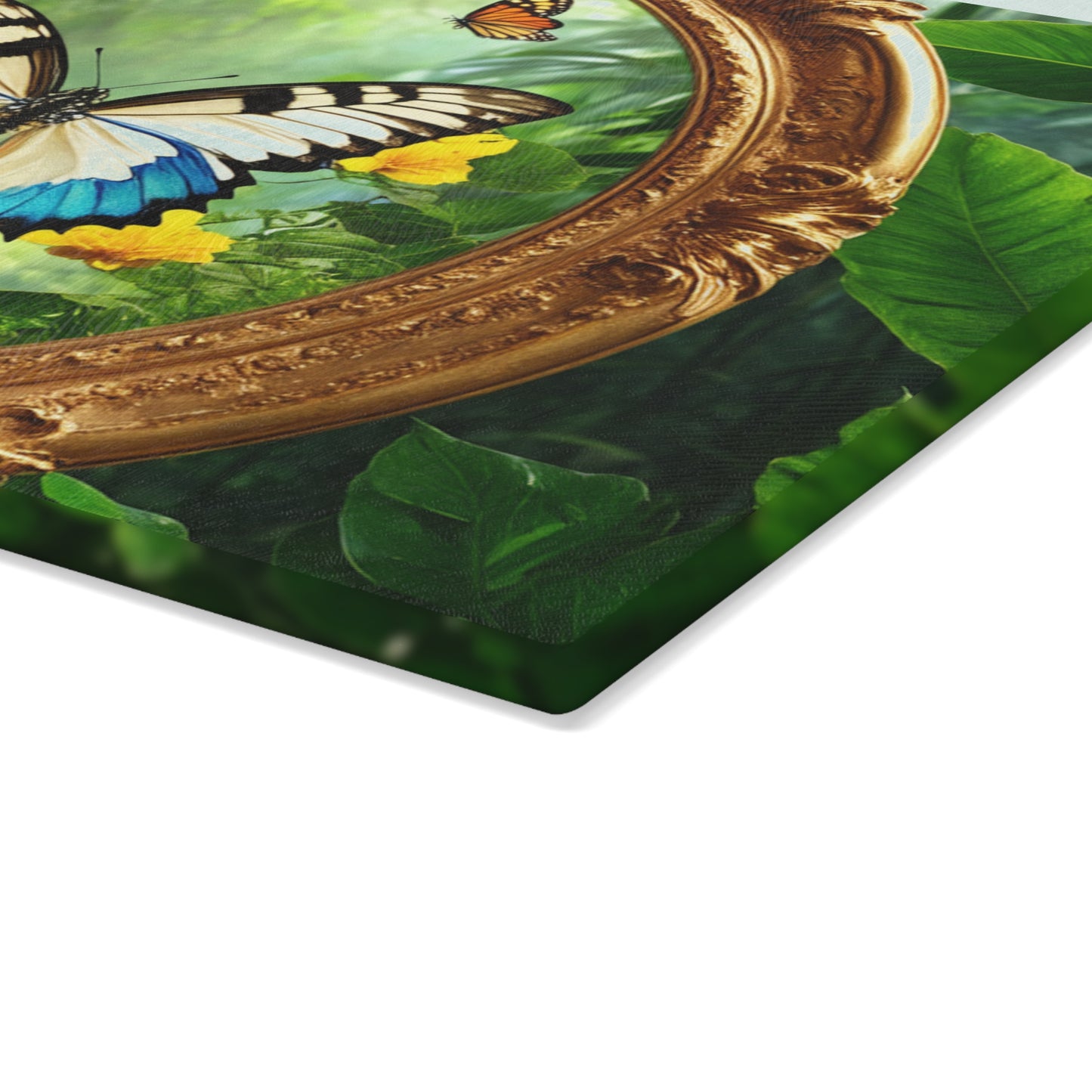 Glass Cutting Board, 2 sizes - Framed Swallowtail