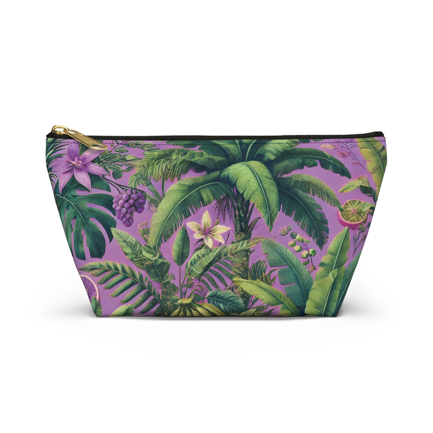 Tropical Accessory Pouch, 2 sizes | Makeup Bag | Perfect for Travel & Everyday Use / More Tropical Fruit, Deep Lilac