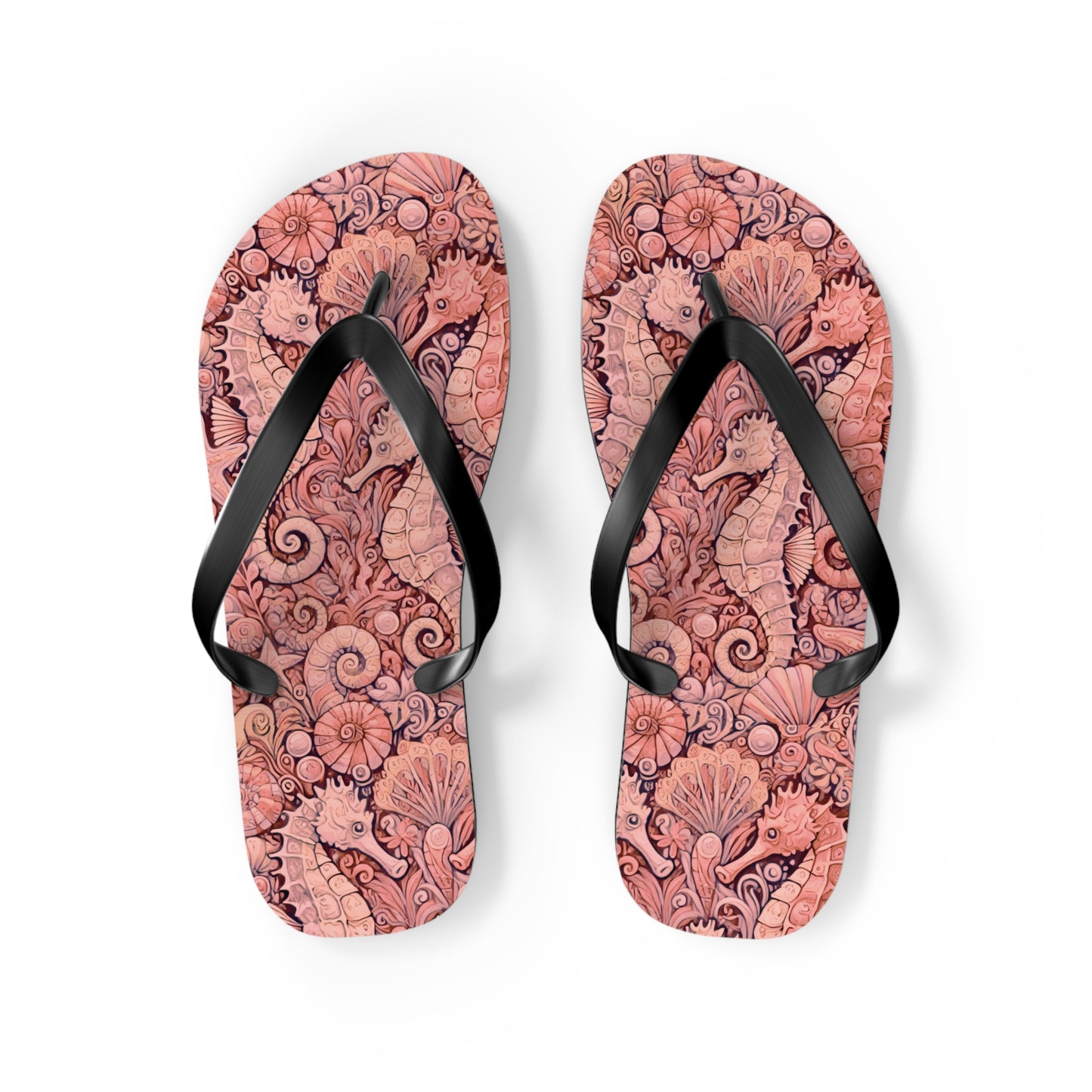 Flip Flops - Seahorses/Red