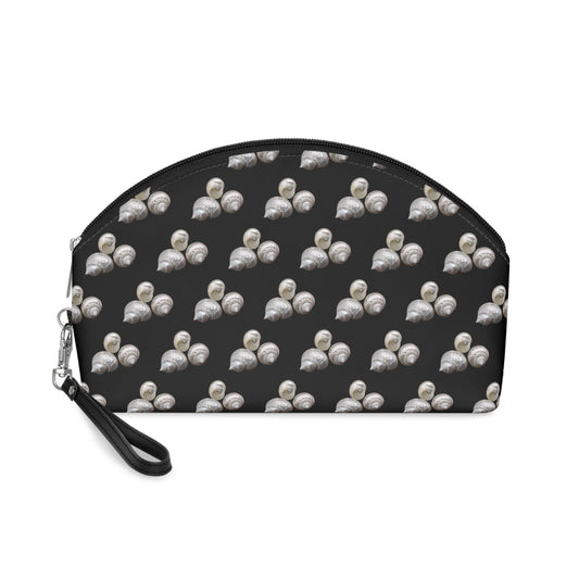 Makeup Bag - White Nautilus Trio, MICRO black