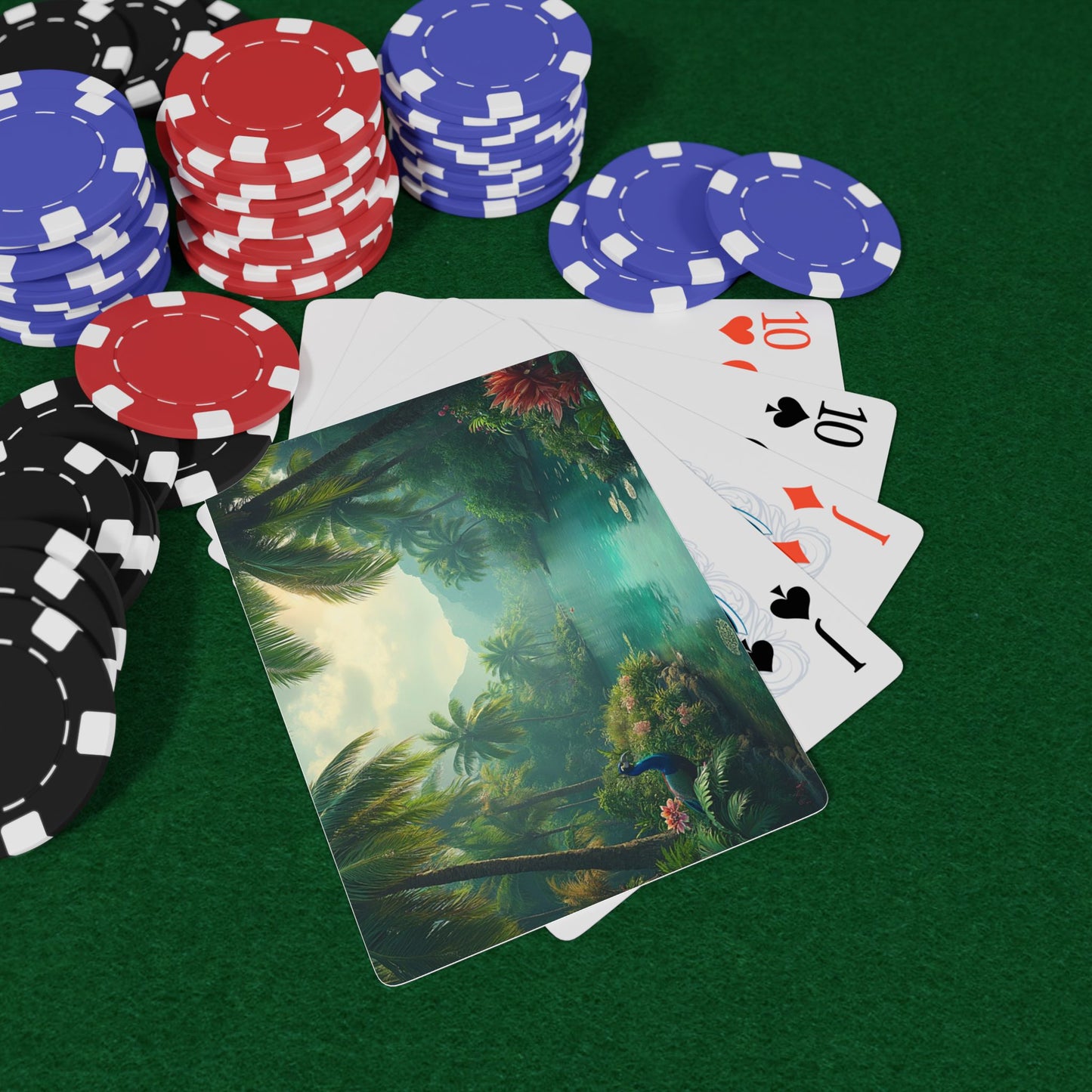 Poker Playing Cards -  Resting Peacock