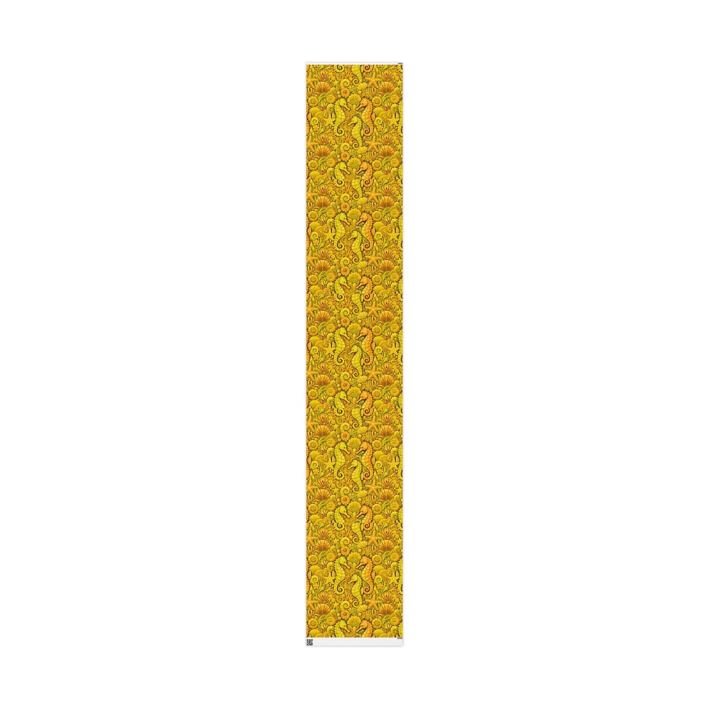 Wrapping Paper - Tropical Gift Wrap for All Occasions, 3 Sizes/2 Finishes / Seahorses, Yellow