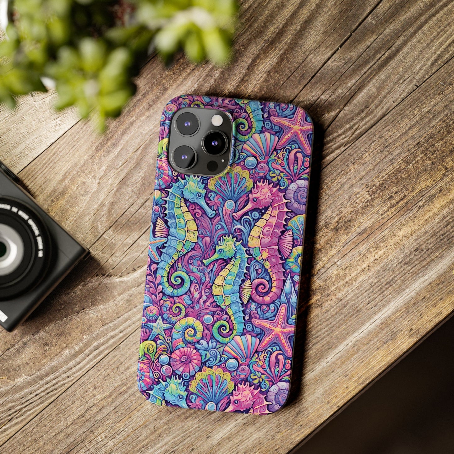 Slim Phone Cases - Seahorses, Fantasy POP